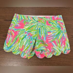 Lilly Pulitzer Women’s 5” Buttercup Shorts in Tiki Pink Royal Lime, Size 8